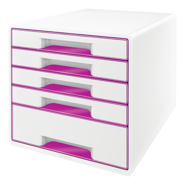 Leitz Wow 5-drawer pink