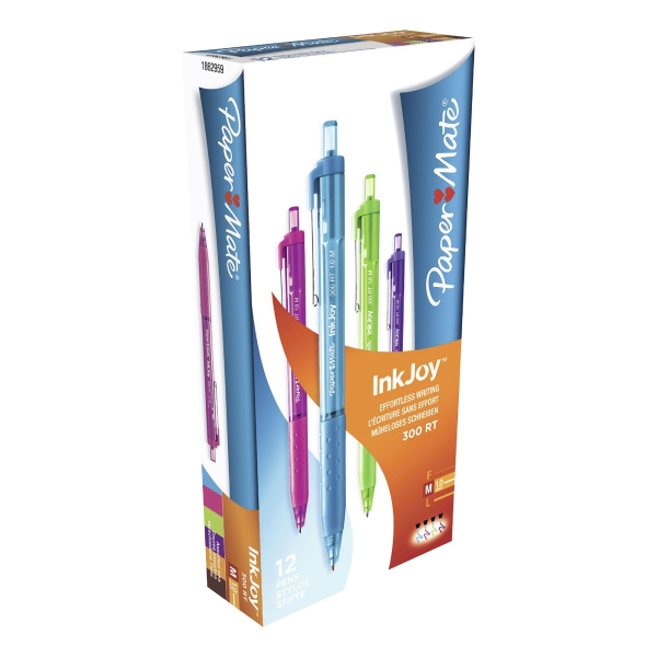 Paper Mate Inkjoy 300 retractable ballpoint pen - box of 12 assorted colours
