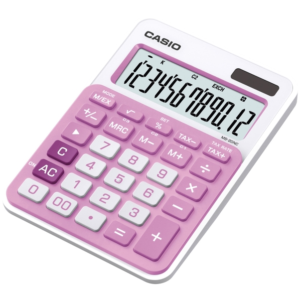 CASIO MS-20NC  CALCULATOR 12 DIGITS PINK