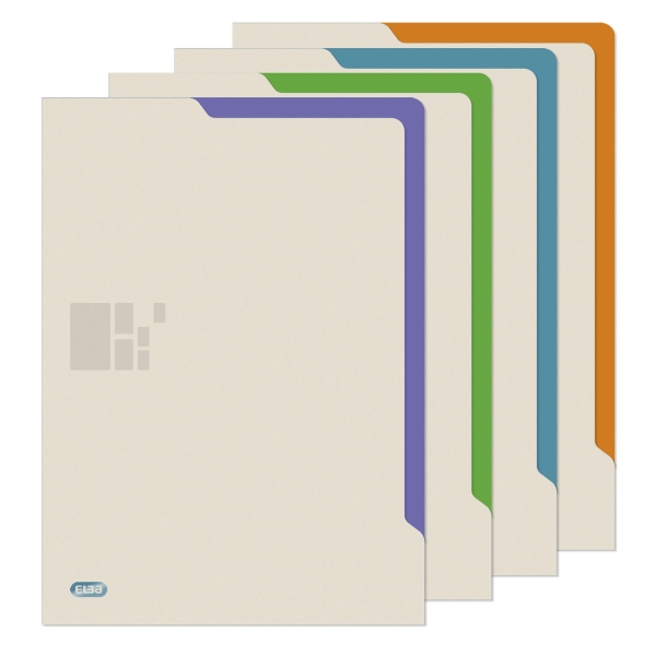 ELBA FOR BUSINESS CUT FLUSH FOLDERS PP ASSORTED COLOURS - PACK OF 4