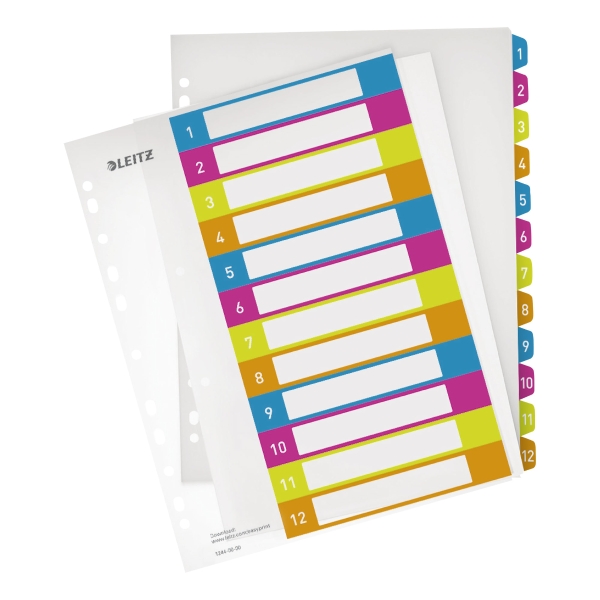 LEITZ WOW A4+ DIVIDERS ASSORTED COLOURS