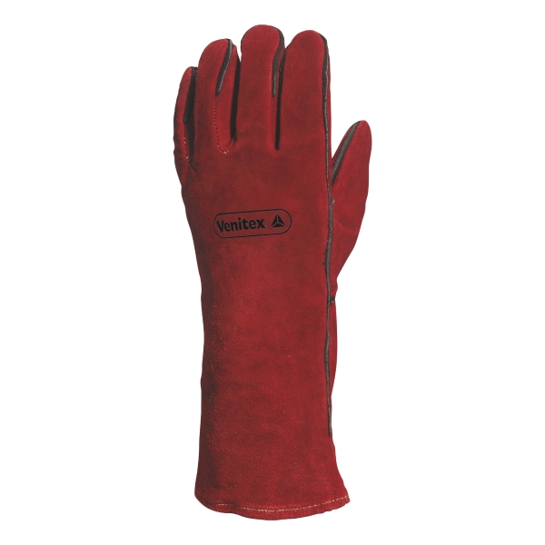 Paire de gants soudeur Deltaplus CA615K cousu Kevlar rouges taille 10