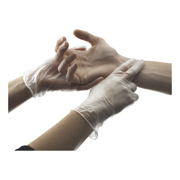 Ansell Synsation powder free PVC disposable gloves - size L - box of 100