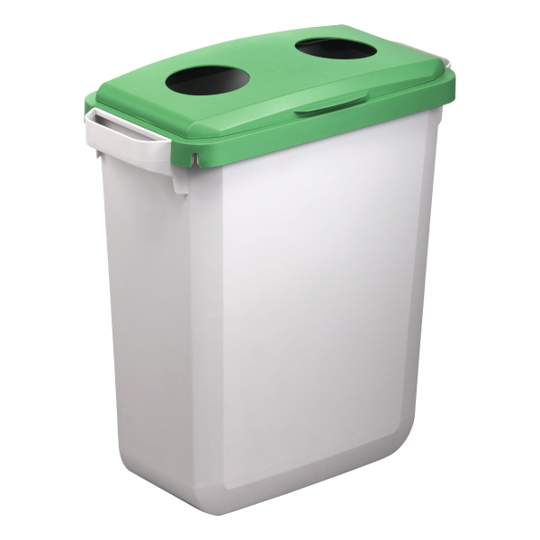 DURABIN HINGED LID WITH 2 HOLES FOR 60L BIN GREEN