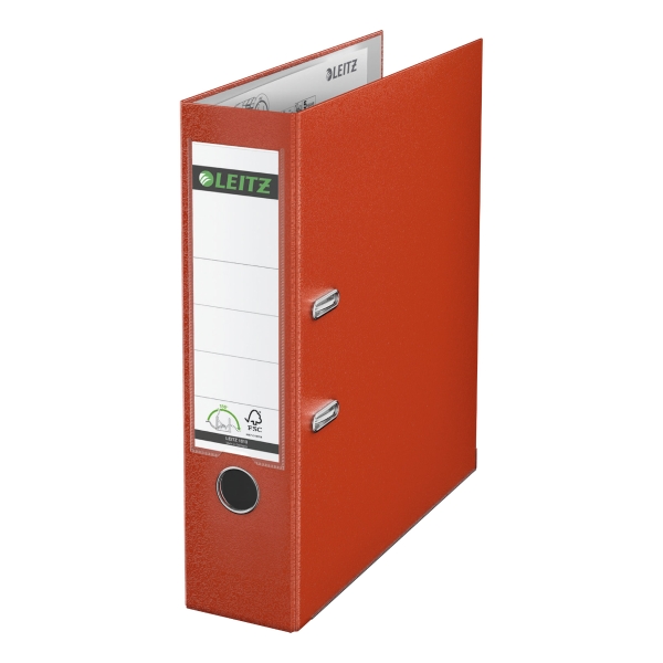 LEITZ LEVER ARCH FILE A4 80MM PP B/RED