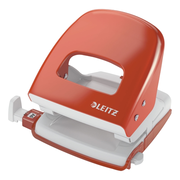 Leitz 5008 2-hole punch steel red clear 25 sheets