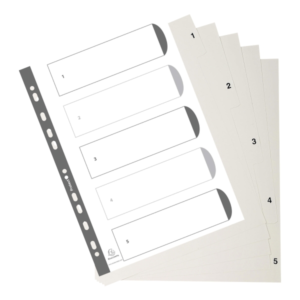 EXACOMPTA DIVIDERS A4 5 PARTS WHITE