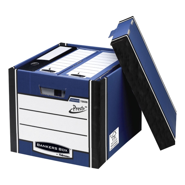 Fellowes Bankers Box Premium Tall Storage Box (Blue) - Pack of 10