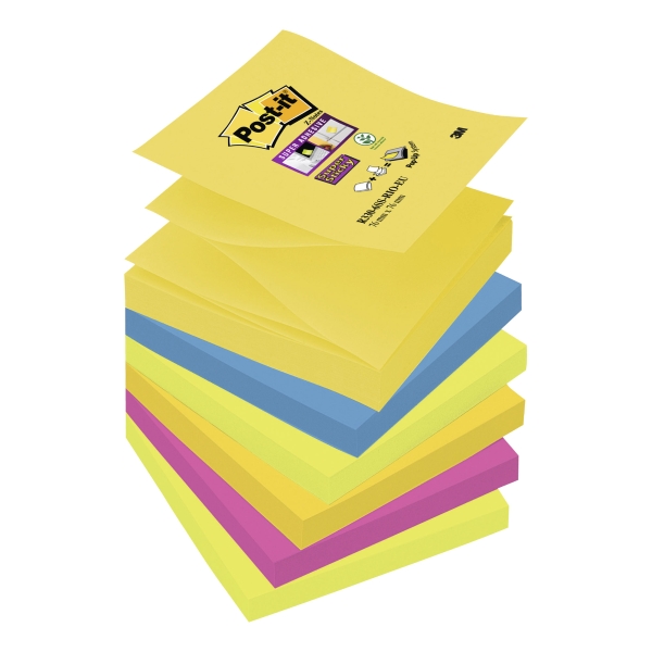 Post-it R330-6SS Super Sticky Z-Notes 76x76 mm Rio colours - pack of 6
