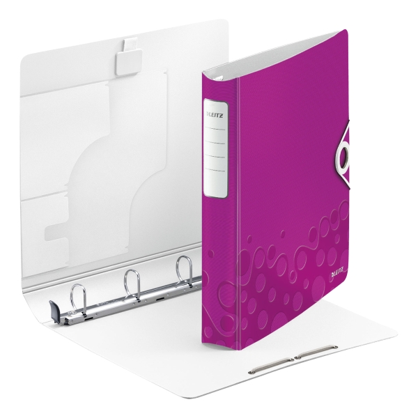 Leitz 4240 WOW 4-ring binder A4 PP 25mm pink