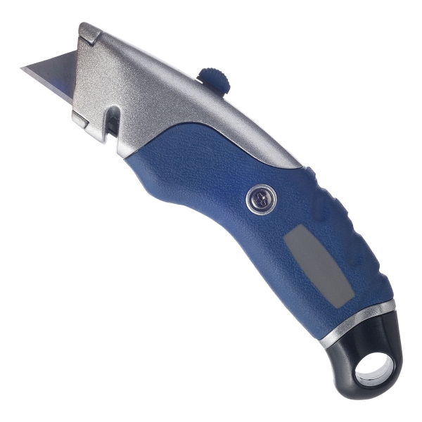 Cutter Lyreco Premium 18mm, Sicherheit, mit 1 Trapezklinge, blau