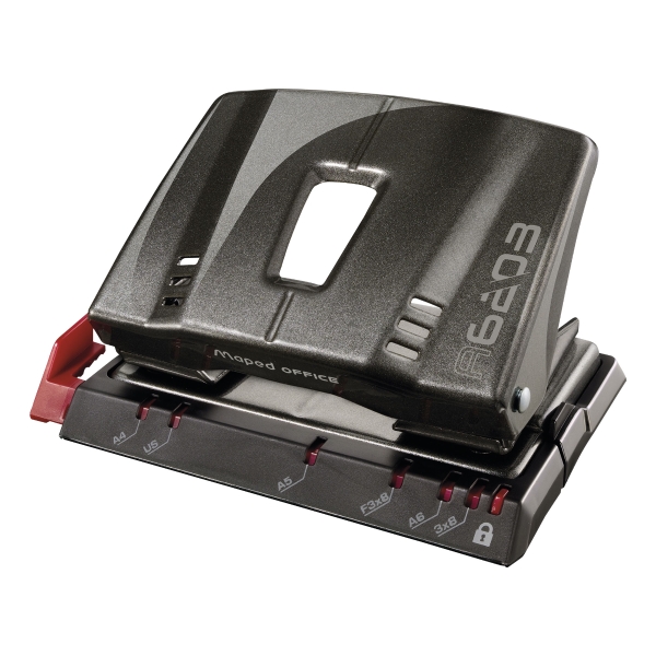 MAPED ADVANCED 2-HOLE PUNCH 25SHT D/GREY
