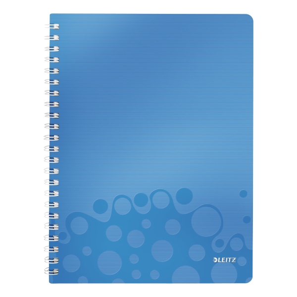 LEITZ WOW WIREBOUND NOTEBOOK PP COVER A4 RULED BLUE