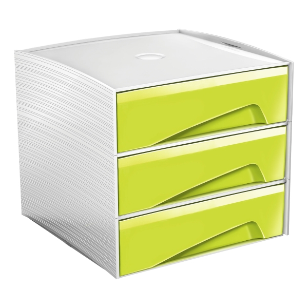 Cep MyCube Gloss drawer unit 3 drawers green