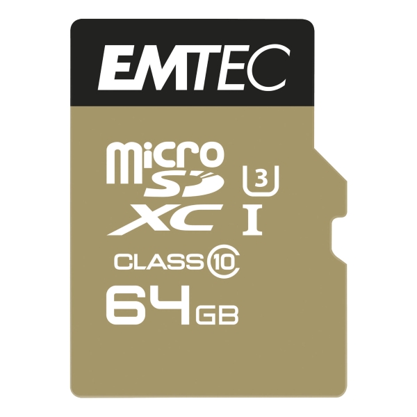 MINNESKORT SDHC EMTEC MICRO GOLD 64GB