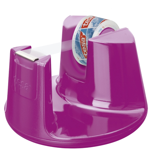 Tesa Easy Cut Compact Desk Dispenser + 1 Roll - Pink