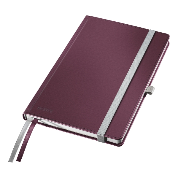 LEITZ STYLE NOTEBOOK HARD COVER A5 RULED RED