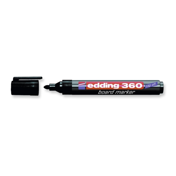 Popisovač na bílé tabule Edding 360, kulatý hrot: 1,5-3 mm, černý