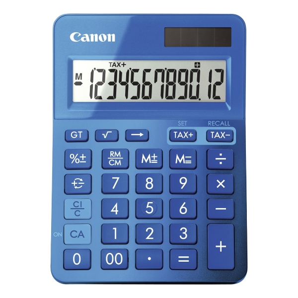 Canon K-Series 12 Digit Desk Calculator Blue
