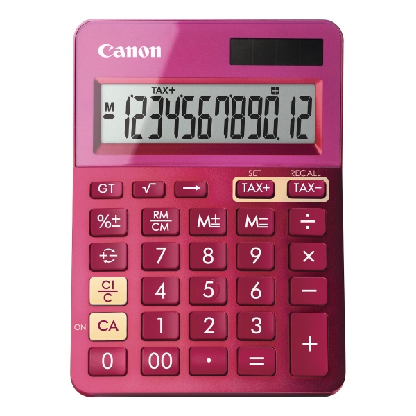 Canon K-Series 12 Digit Desk Calculator Pink