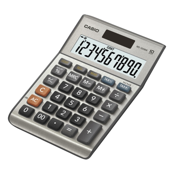 Casio MS-100BM  desktop calculator compact grey - 10 numbers