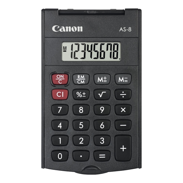 Calculadora de bolsillo CANON As-8 de 8 dígitos color negro