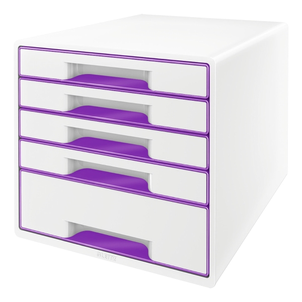 Leitz Wow drawer unit 5 drawers purple