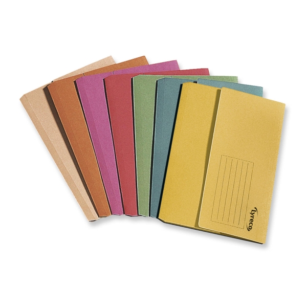 Lyreco Document Wallet, Foolscap Size, 250g Card - Pink, Pack of 50