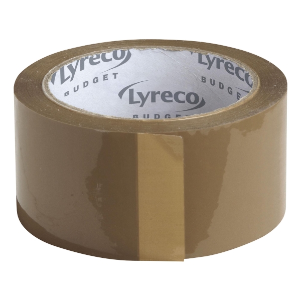 Ruban adhésif d'emballage Lyreco Budget - 50 mm x 100 m - havane - lot de 6