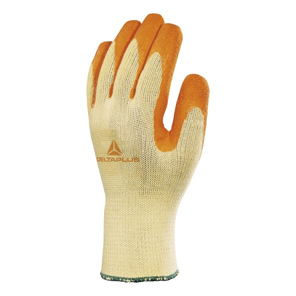 PAIR LATEX GRIPPER GLOVES ORGE/YLLW S8