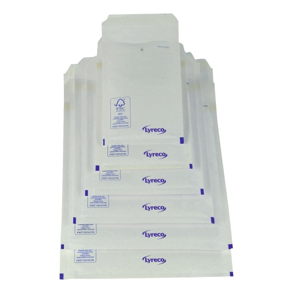 Lyreco fehér légpárnás tasakok, 330 x 240 mm, 100 darab/csomag