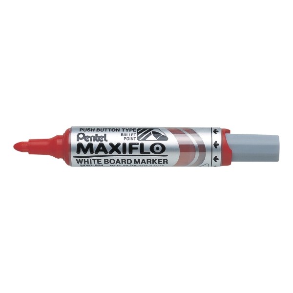 PENTEL MAXIFLO MWL5M DRYWIPE WHITEBOARD MARKER RED