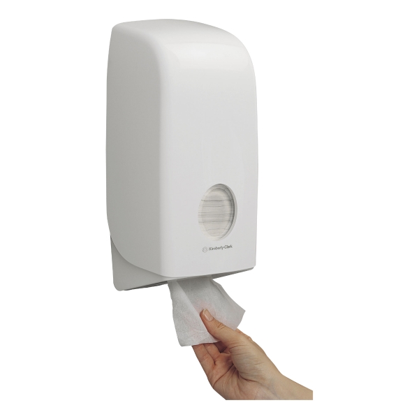 Distributeur de papier toilette plié Kimberly-Clark Aquarius 6946 - blanc