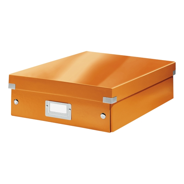 Pudełko Click&Store z przegródkami 280x100x370mm pomarańczowe