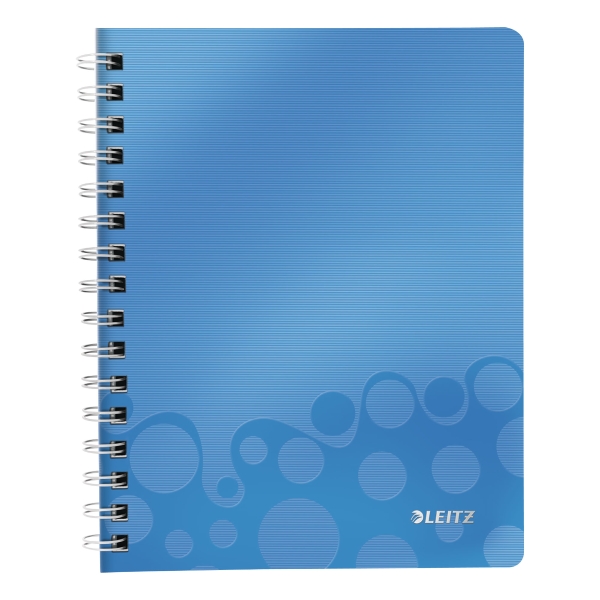 LEITZ WOW WIREBOUND NOTEBOOK PP COVER A5 SQUARED 5X5 BLUE