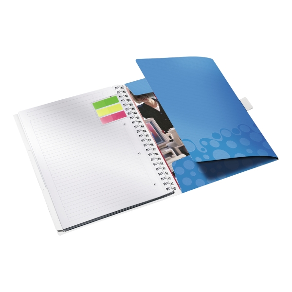 CAHIER LEITZ 4645 WOW BE MOBILE PP A4 160P 80GR 5X5 MICRO-PERFOREES BLEU