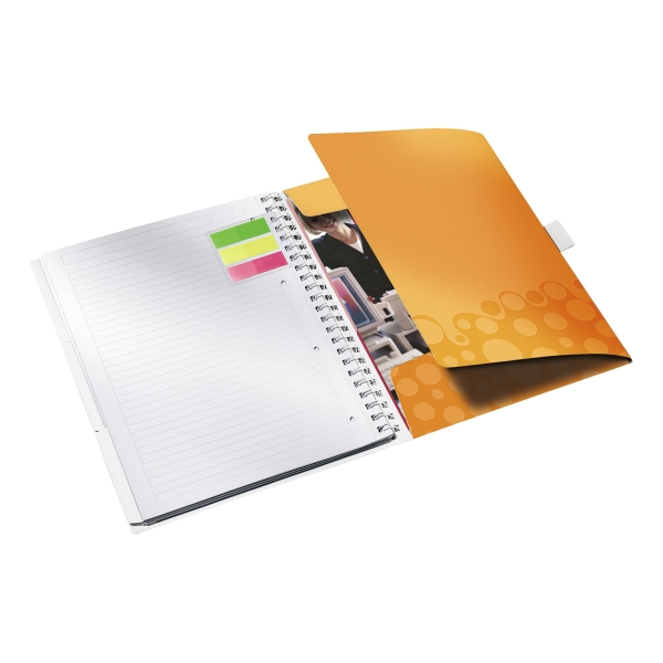 CAHIER LEITZ 4645 WOW BE MOBILE PP A4 160P 80GR 5X5 MICRO-PERFOREES ORANGE