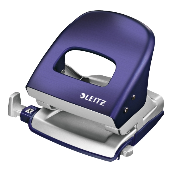 LEITZ STYLE 5006 2-HOLE PAPER PUNCH BLUE - UP TO 30 SHEETS