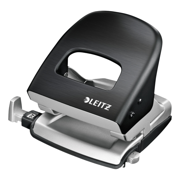 LEITZ STYLE 5006 2-HOLE PAPER PUNCH BLACK - UP TO 30 SHEETS