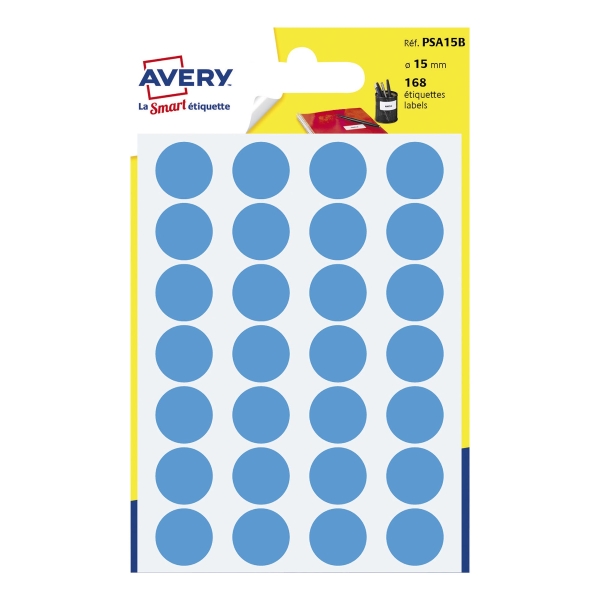 Avery Dot Labels 15mm Blue Pack of 168