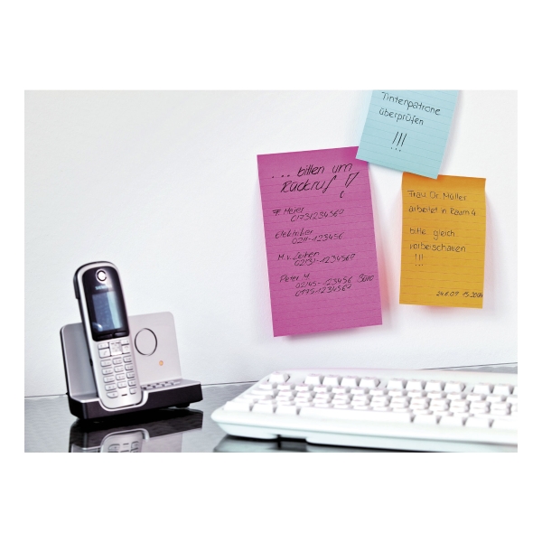 POST-IT SUPER STICKY BANGKOK COLOUR LARGE FORMAT LINED 101X152MM