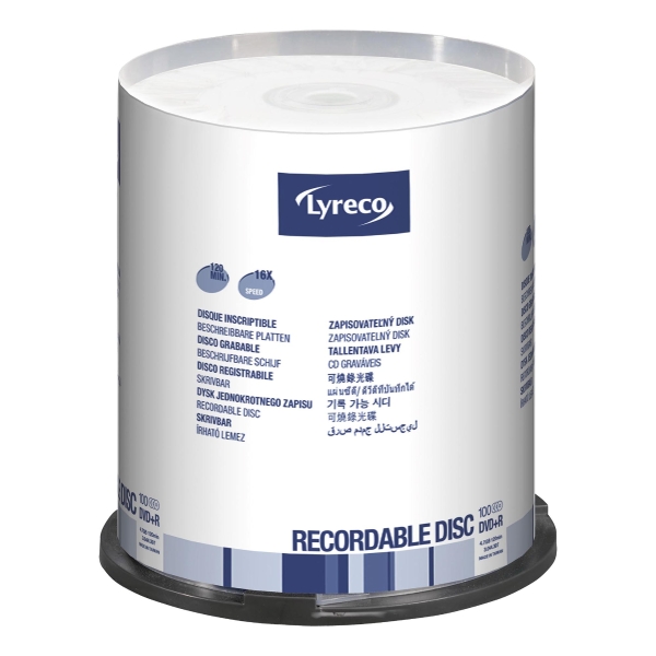 Lyreco DVD+R 4.7Gb 1-16X Spindle of 100