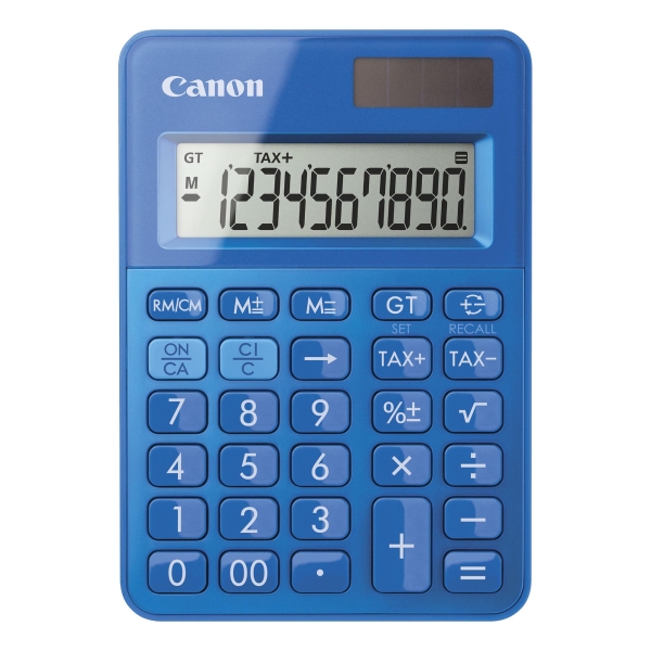 Calculadora de bolsillo CANON LS-100K de 10 dígitos color azul