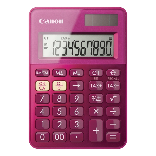 Calculadora de bolsillo CANON LS-100K de 10 dígitos color rosa