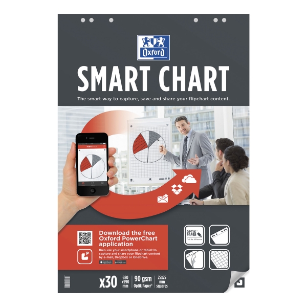 Oxford Smart Chart Flipchart Block, squared, 20 sheets