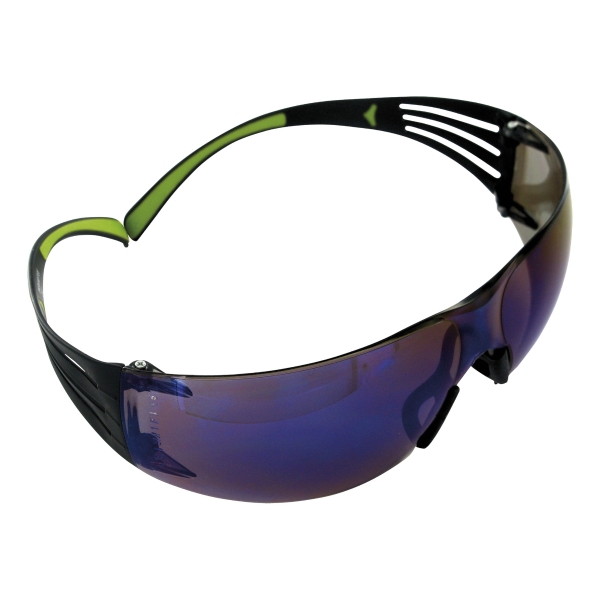Schutzbrille 3M SF408 SecureFit, Filtertyp 5, schwarz/grün, Scheibe balu mirror