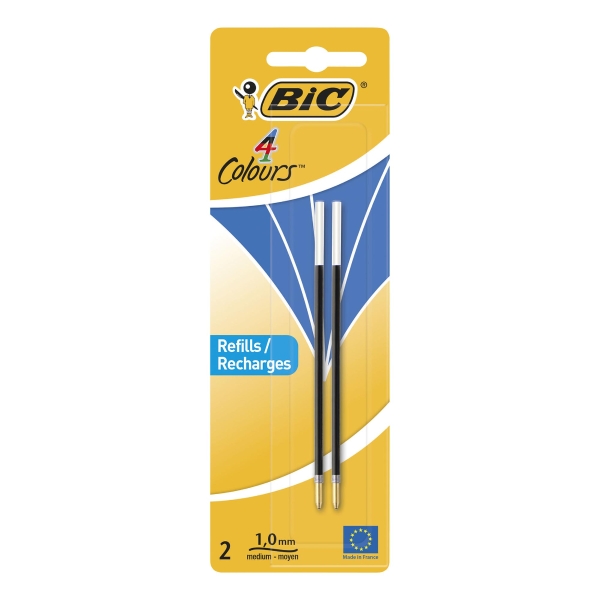 Bic 4 Colours Original Ballpoint Pen Refills Medium Point (1.0 mm) - Blue, PK 2