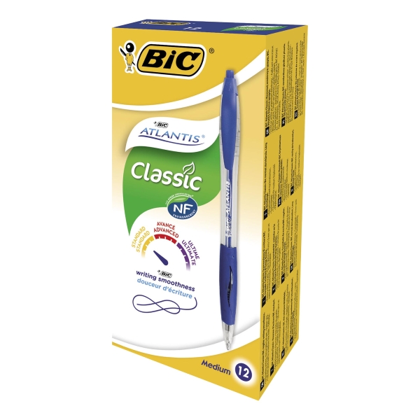 BX12 BIC ATLANTIS B/PEN BLUE+4 H/LIGHTER