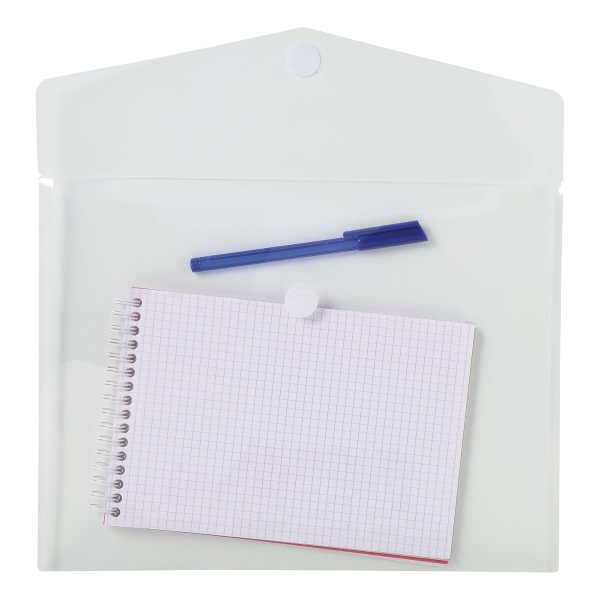 Pack 5 envelopes A4 polipropileno fecho textil transparente EXACOMPTA