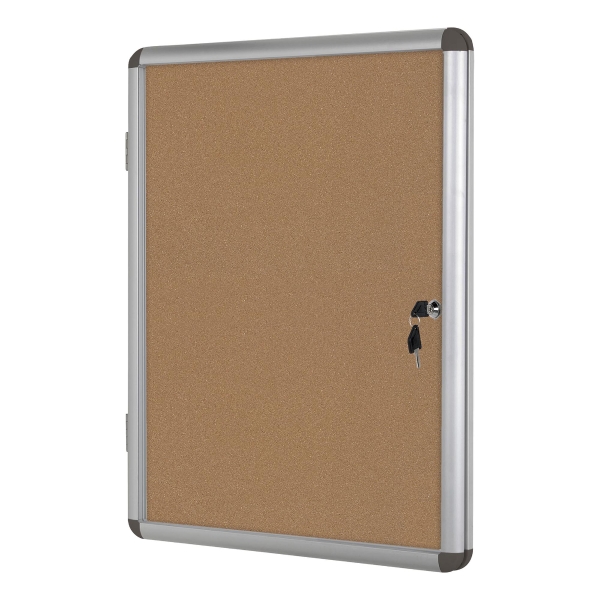 Bi-Office Internal Cork Board Glazed Case 6xA4